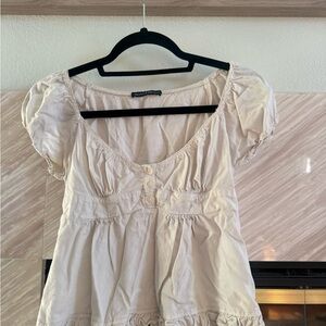 Brandy Melville Cream Buttoned Blouse